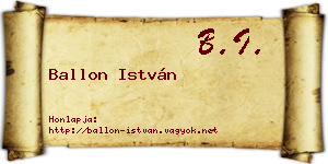 Ballon István névjegykártya